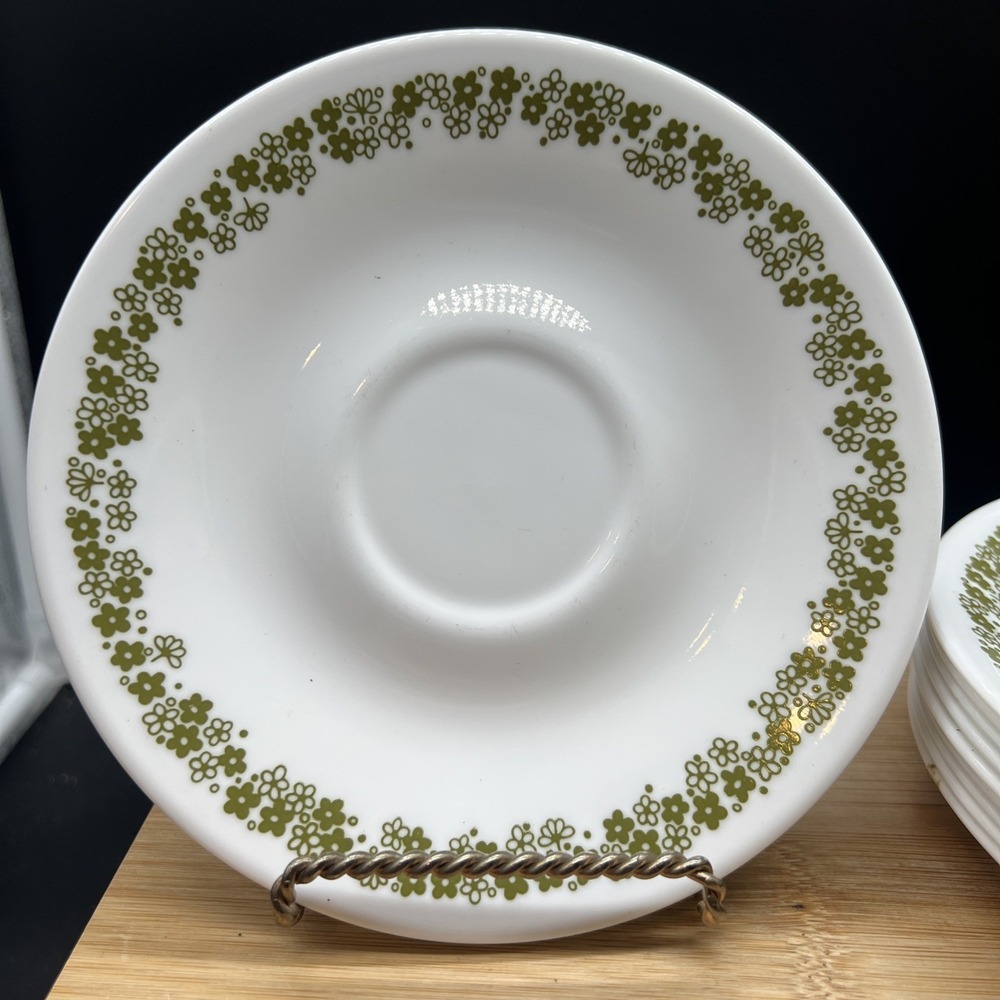 Lot of 10 Vintage Corelle Spring Blossom Crazy Daisy Saucers  6 1/4"